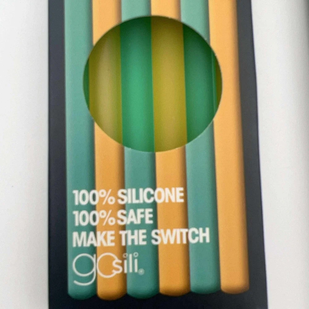 SiliKids Reusable Silicone‎ Straws 6 Pack BPA Free Dishwasher Safe 2-Pack NWT